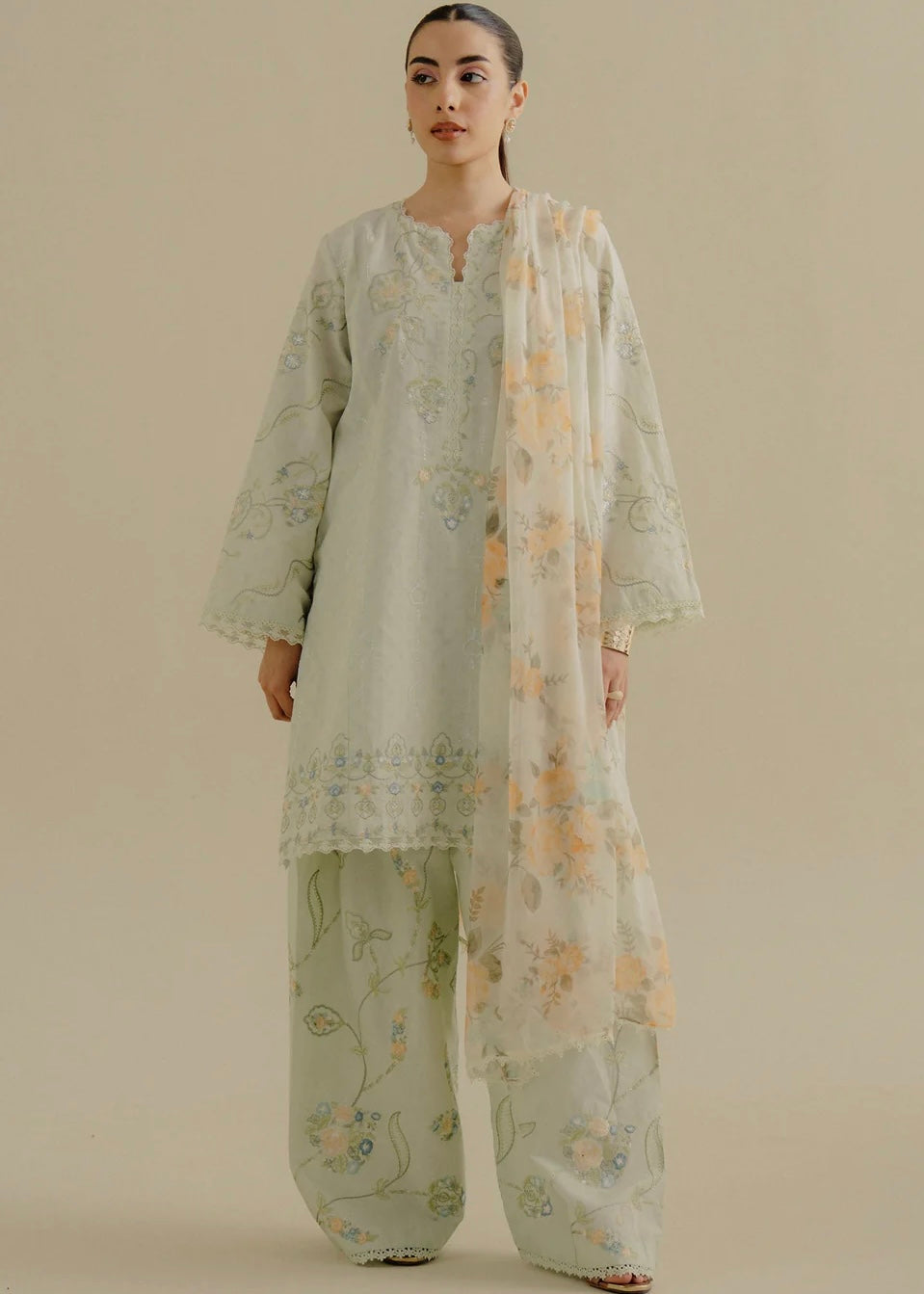 Lawn embroidered suit- Zara Shahjahan