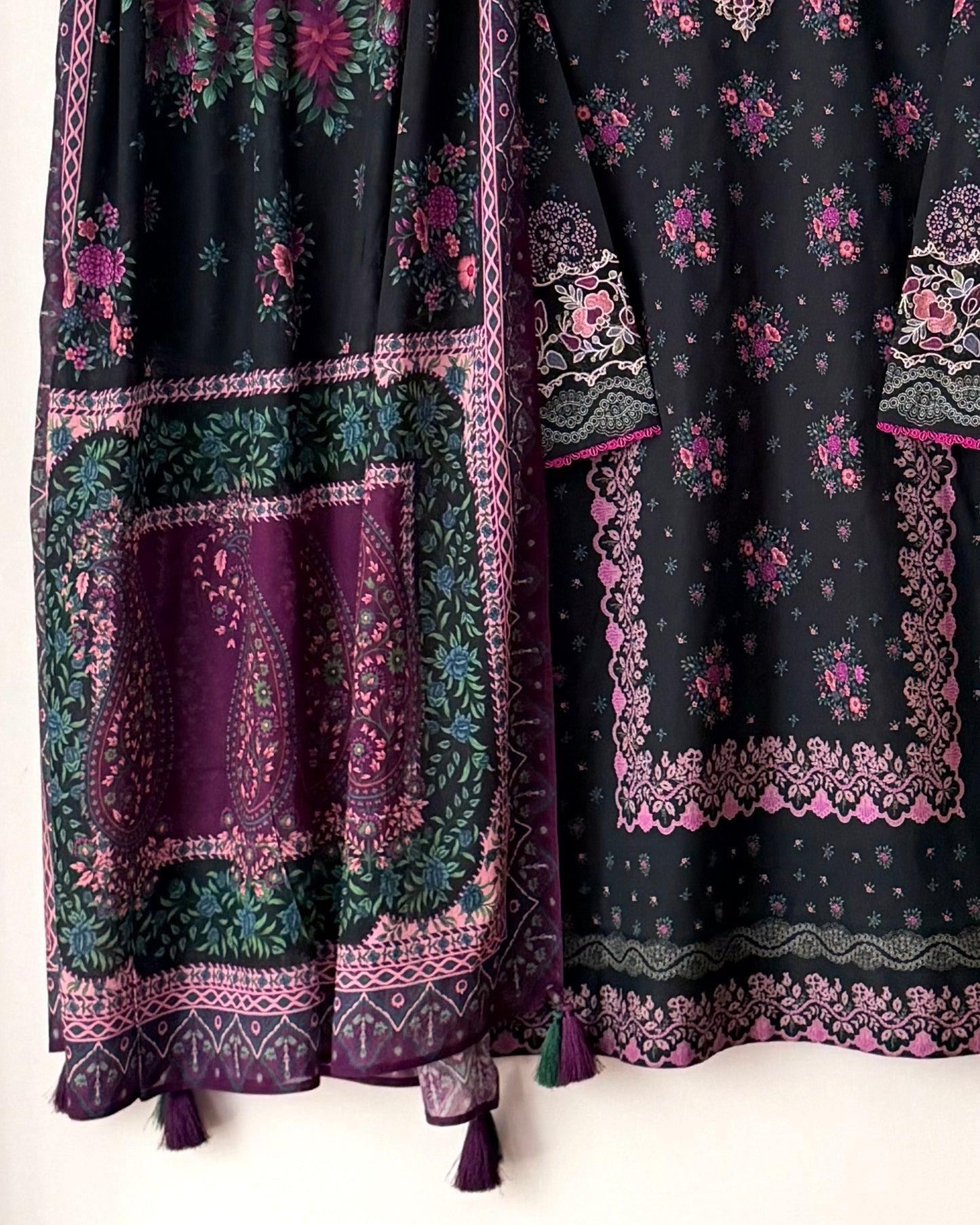 Lawn embroidered suit - Sapphire