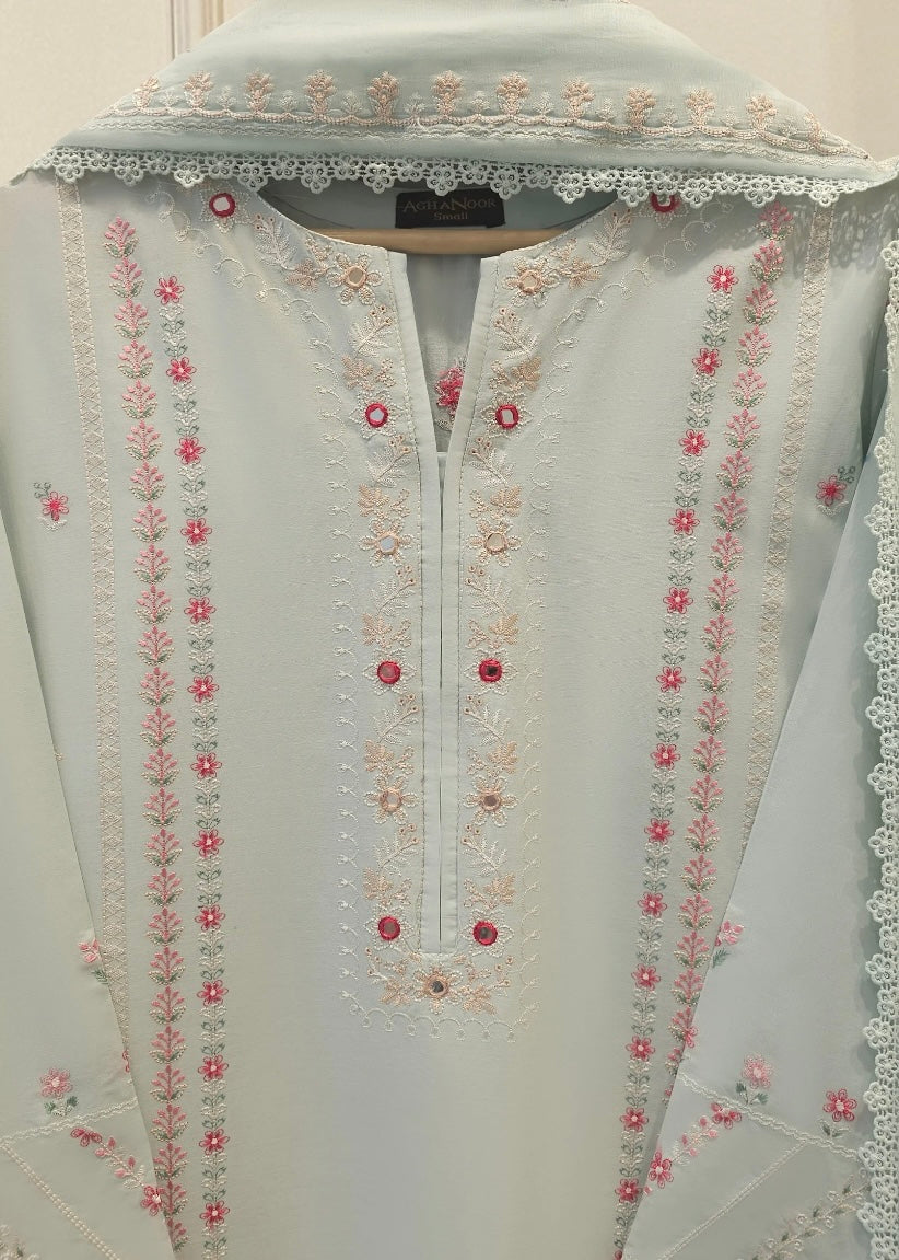 Lawn embroidered suit- Agha Noor