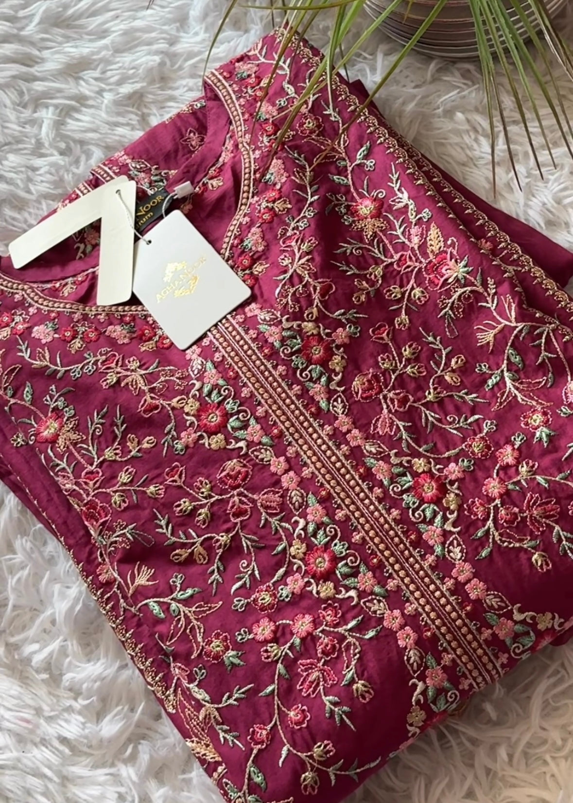 Lawn embroidered suit- Agha Noor