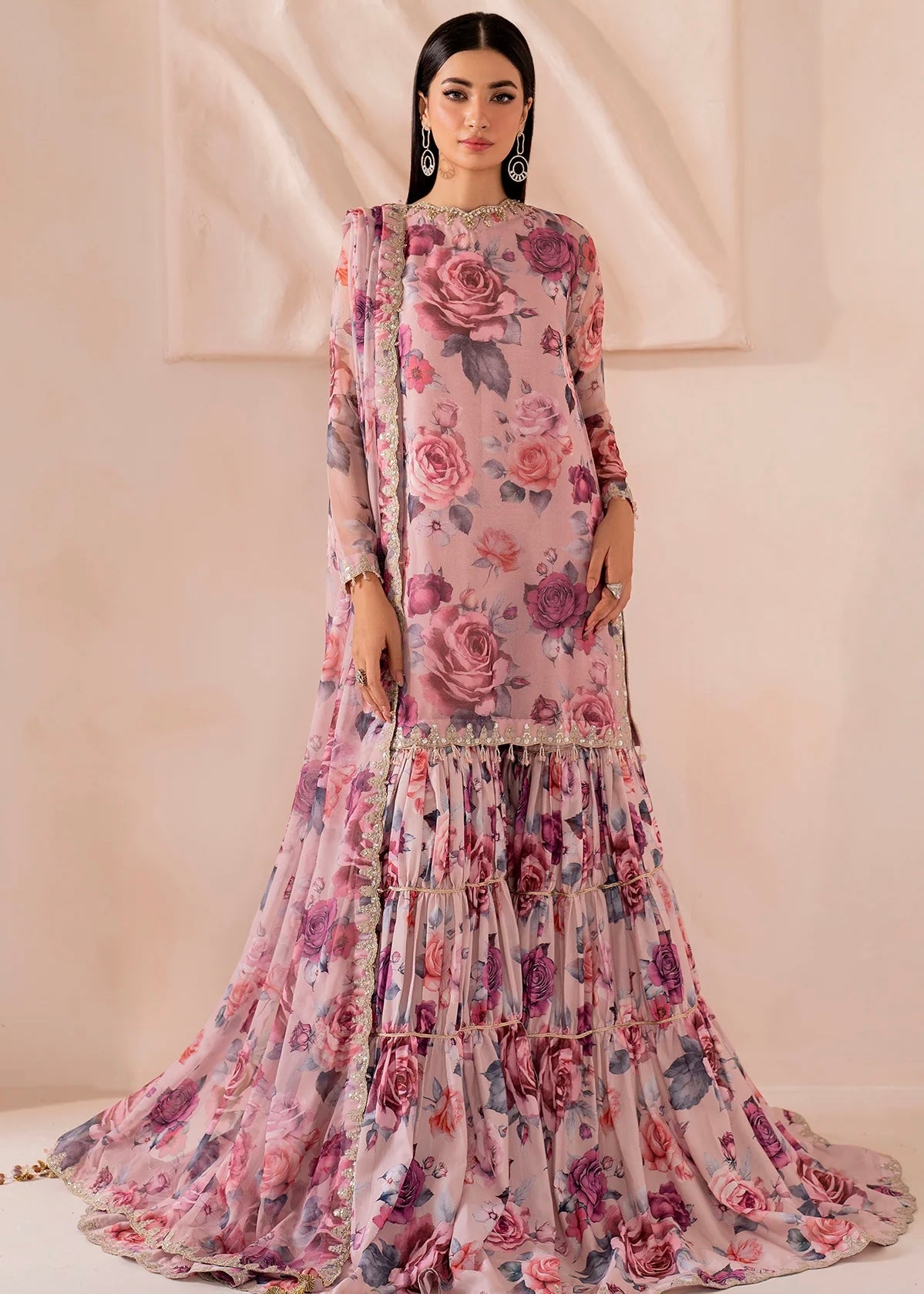 Embroidered chiffon -Baroque