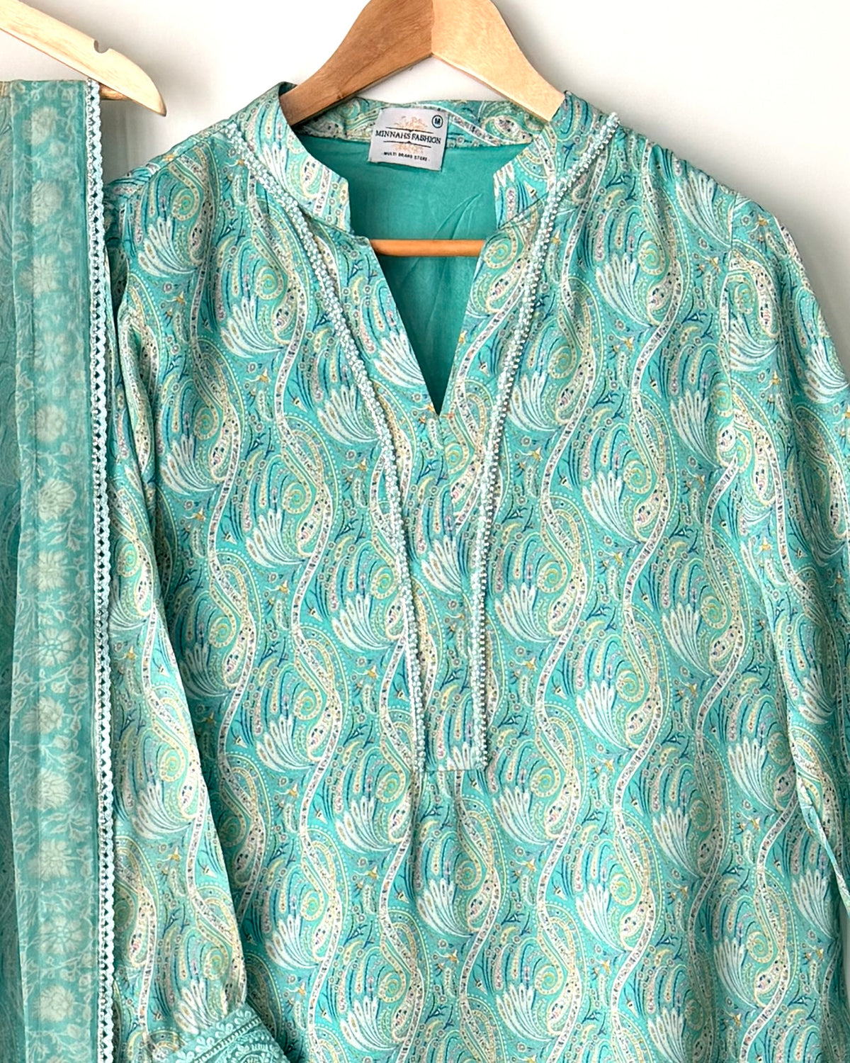 Printed crepe silk suit