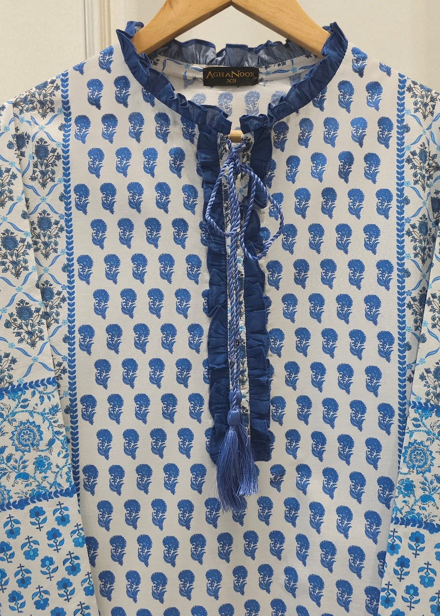 Printed lawn shirt- Agha Noor