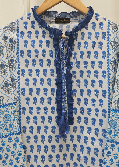 Printed lawn shirt- Agha Noor