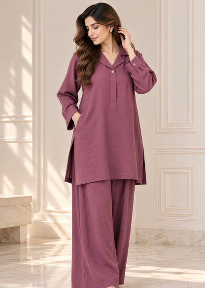 Cloud textured drape - Rose