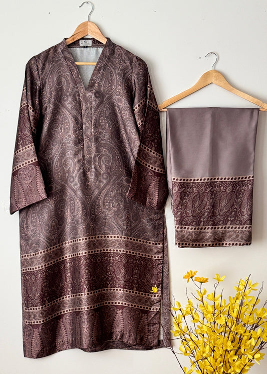 Printed silk suit