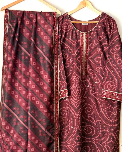 Raw silk embroidered- Jazmin