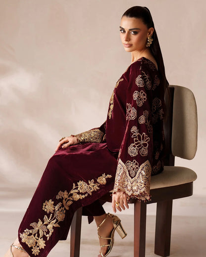 Velvet embroidered dress - Baroque