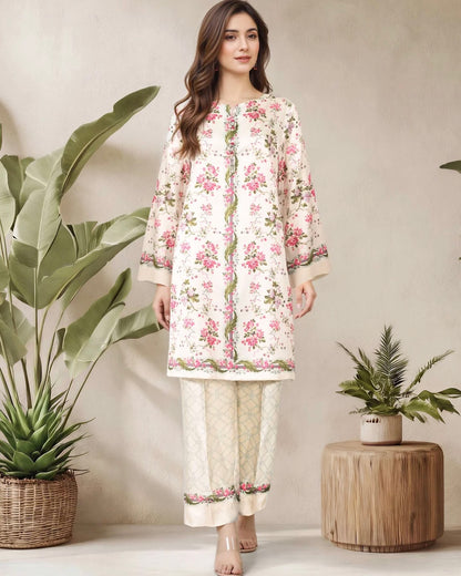 Silk embellished coord set