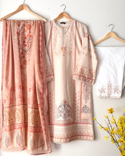 Printed lawn suit  - Agha noor