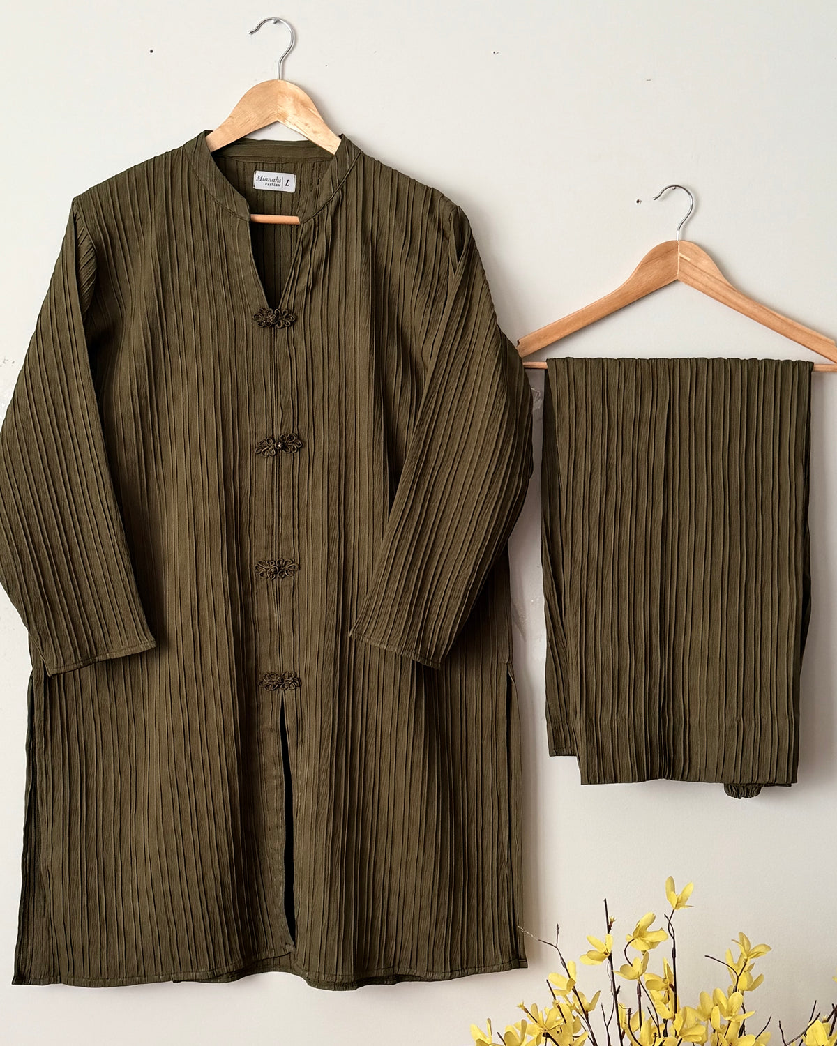 Crushed georgette - olive