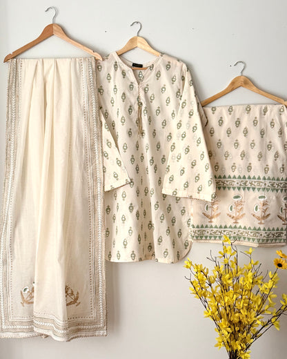 Block printed kora cotton - Agha noor