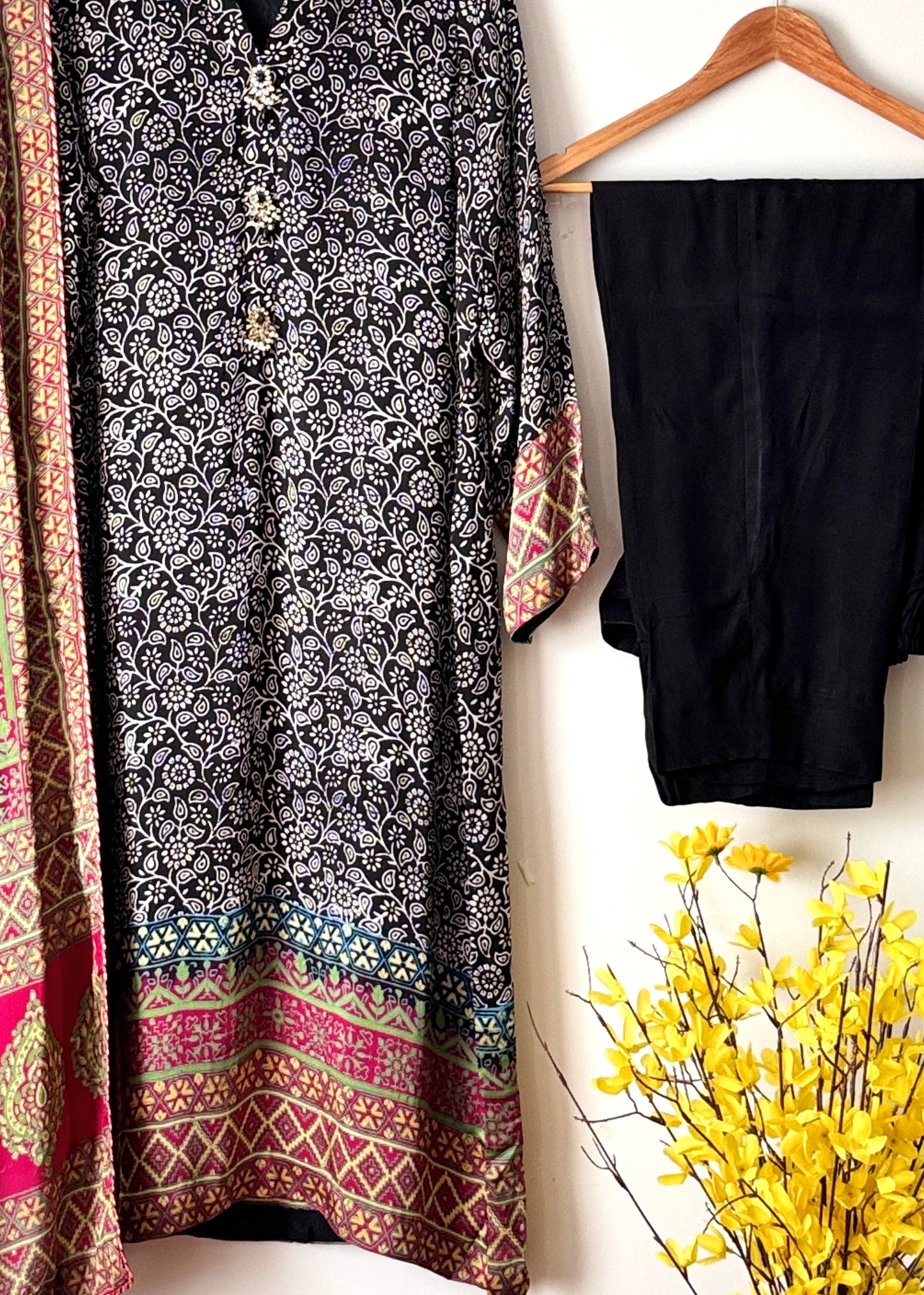 Resham -  Block printed Korean shamoze