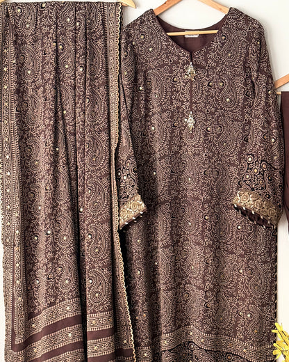Ajrak Kamdani silk suit