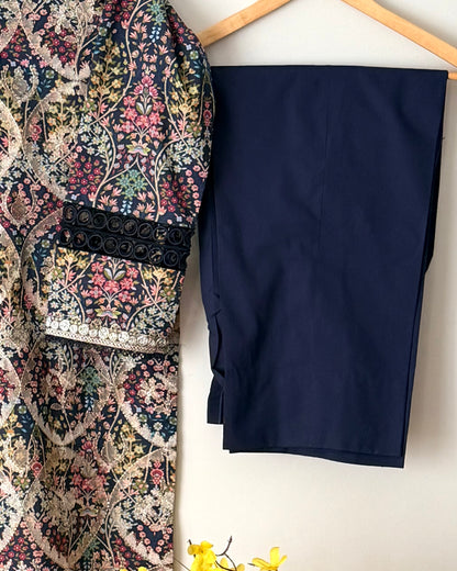 Embroidered lawn suit - Maria b