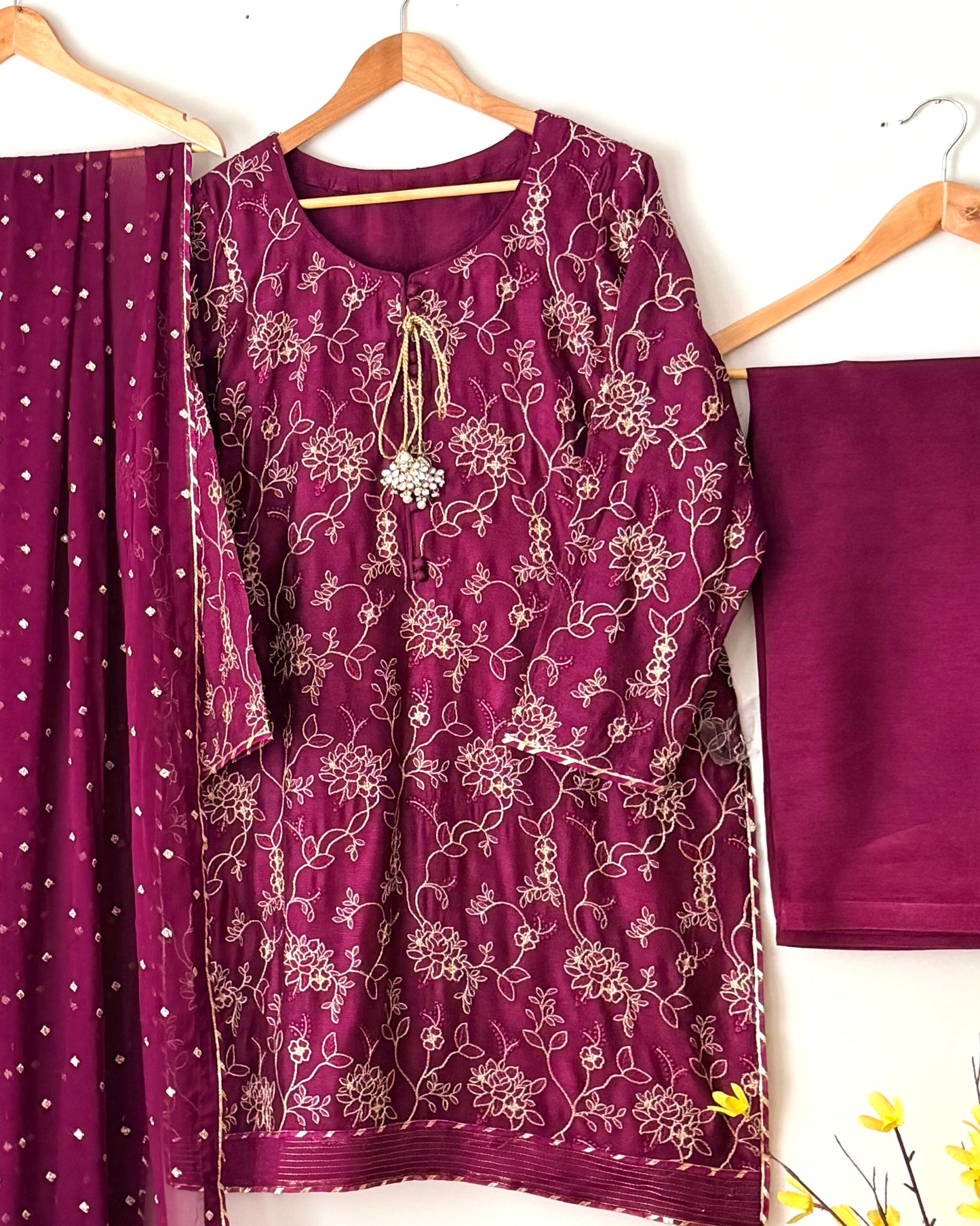 Sitara - Embroidered khaadi net