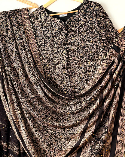 Ajrak Kamdani silk suit