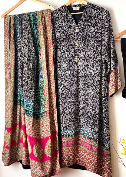 Resham -  Block printed Korean shamoze