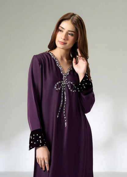 Silk embellished long shirt -Limelight
