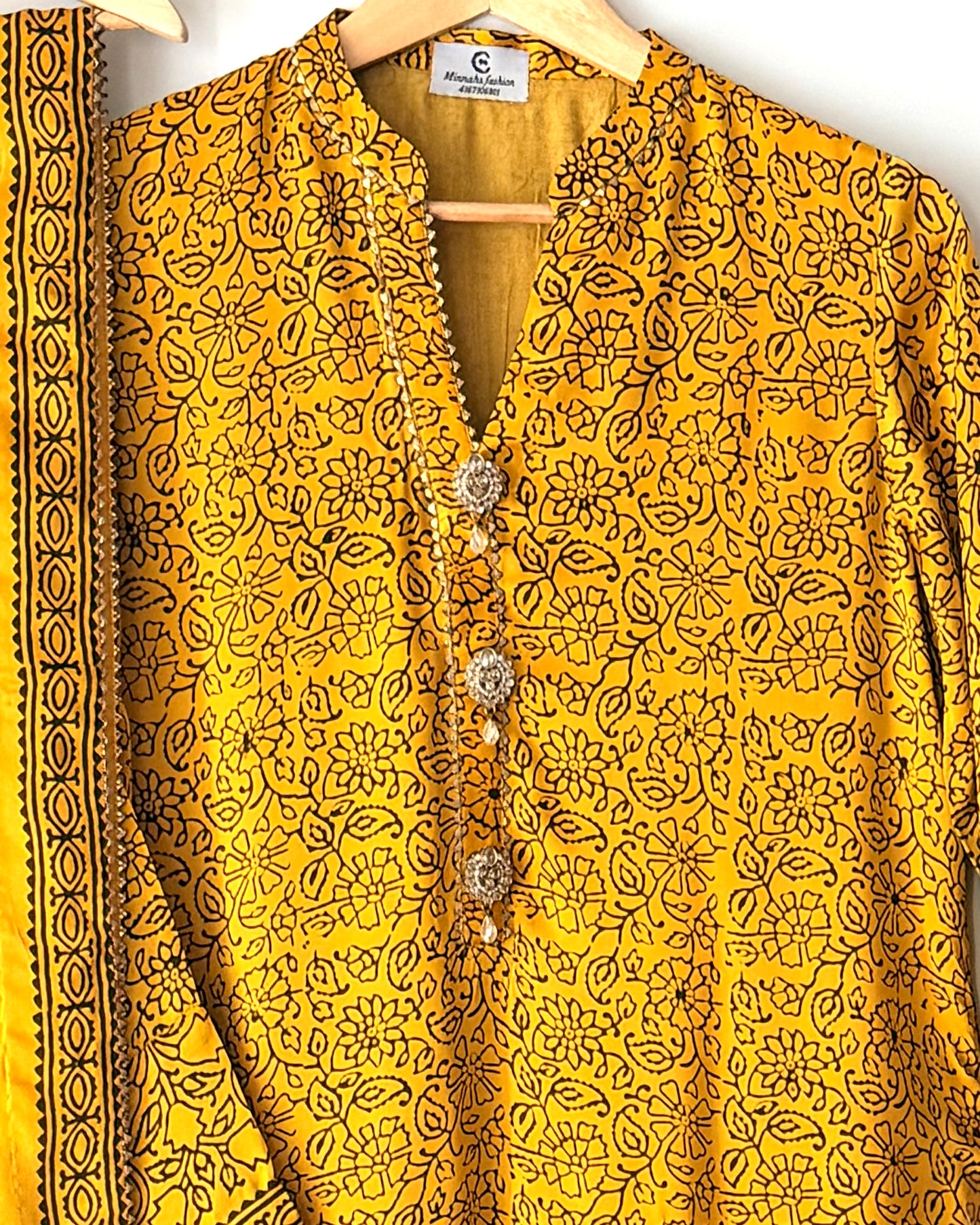 Ajrak print shamoze silk