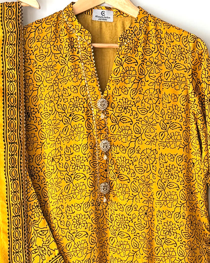 Ajrak print shamoze silk
