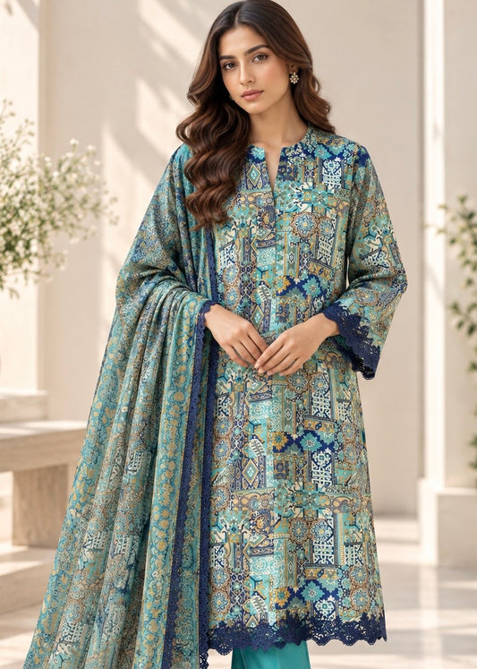 Printed crepe silk suit