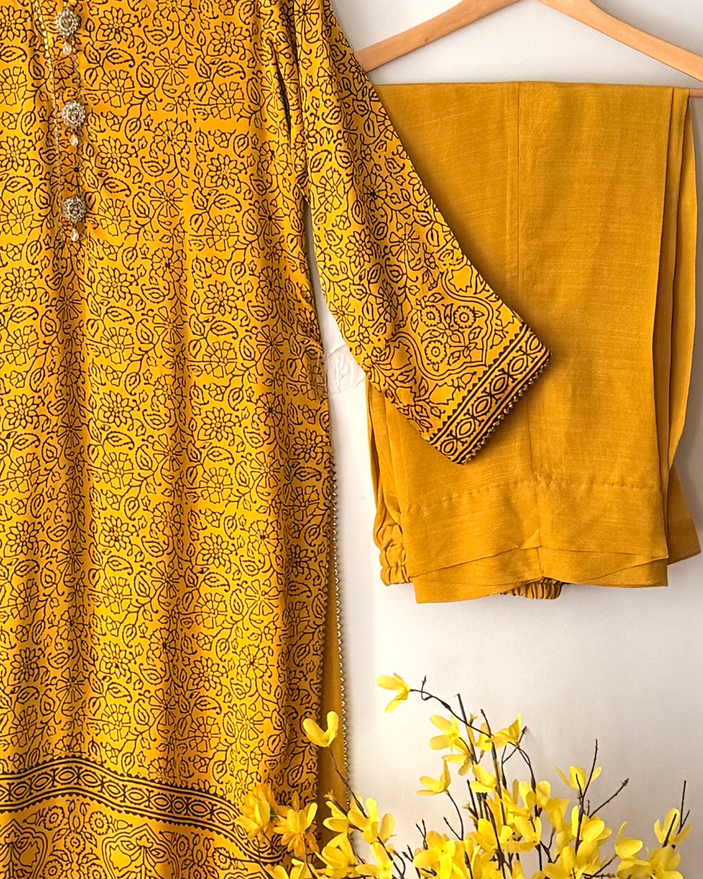 Ajrak print shamoze silk
