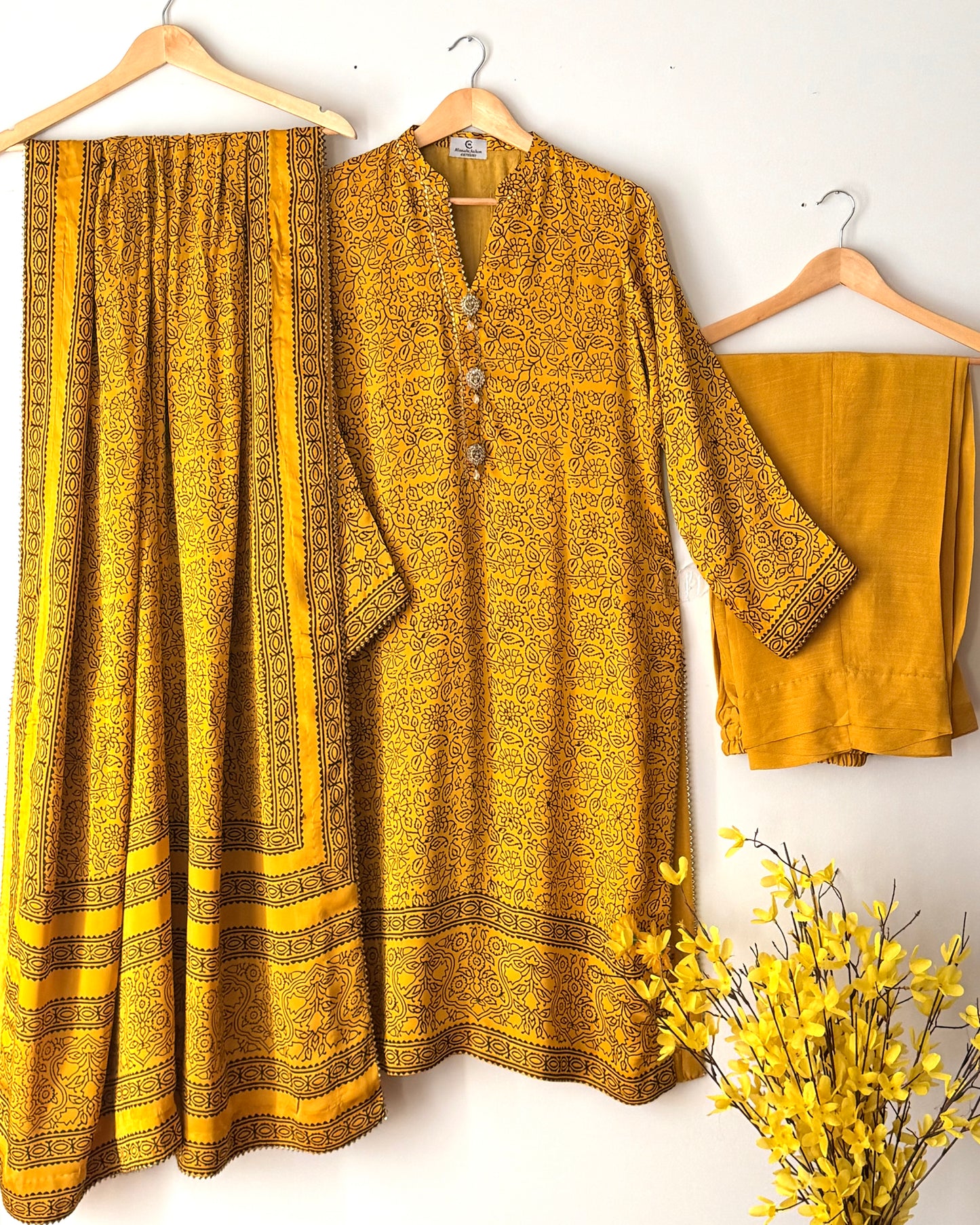 Ajrak print shamoze silk