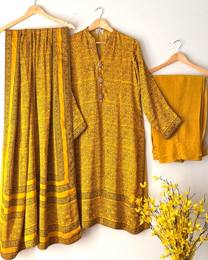 Ajrak print shamoze silk