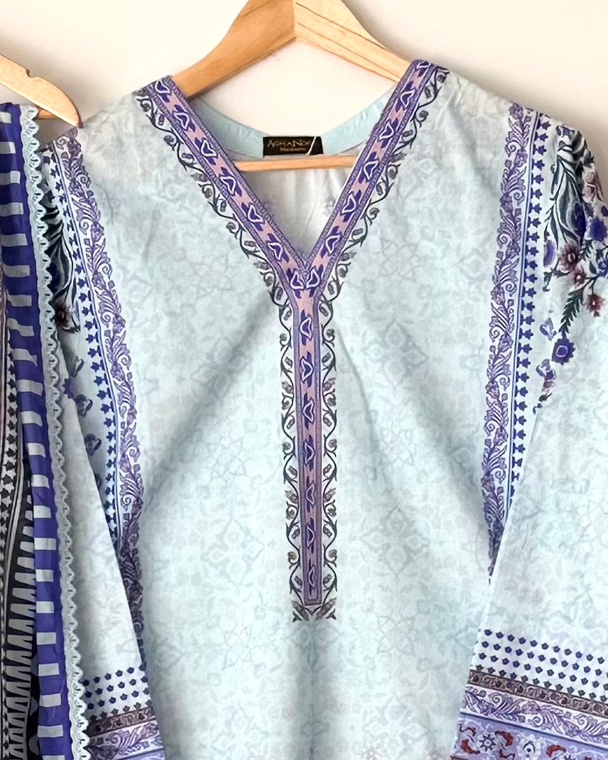 Printed lawn suit  - Agha noor