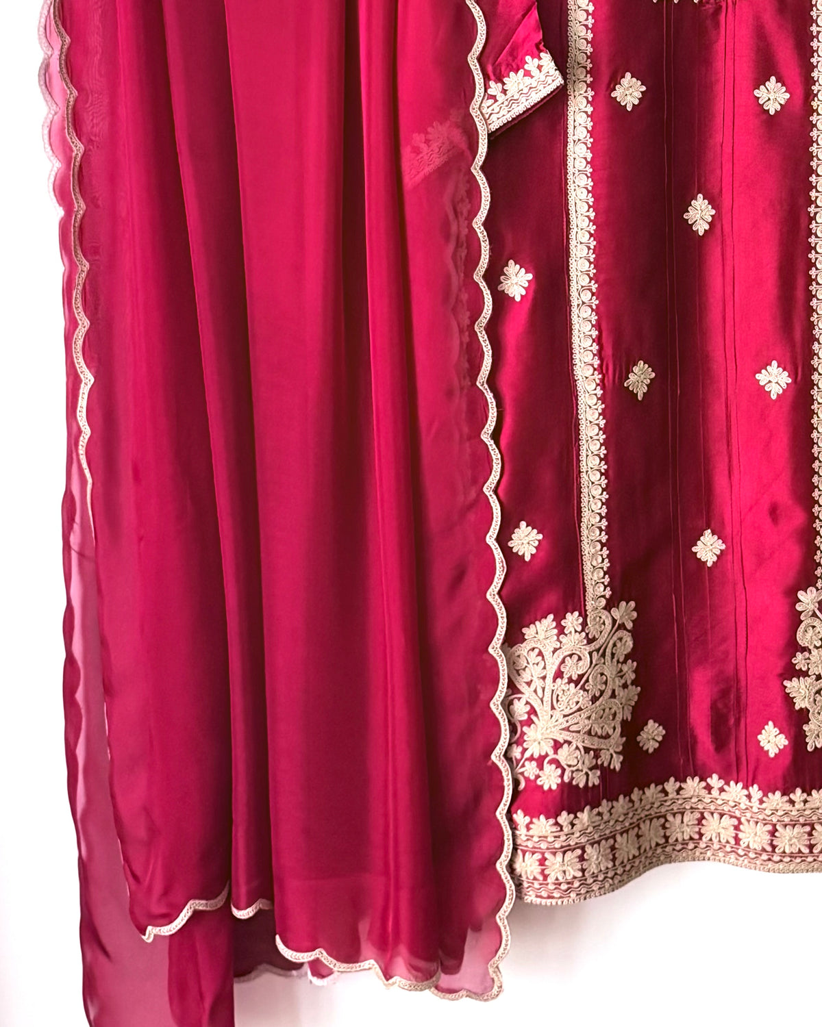 Ruby - Embroidered Sheesha silk