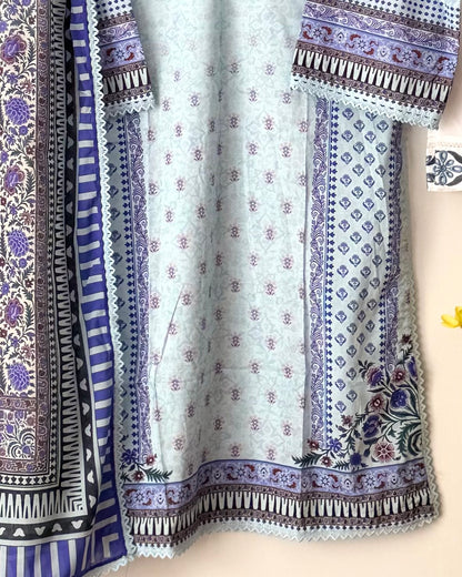 Printed lawn suit  - Agha noor