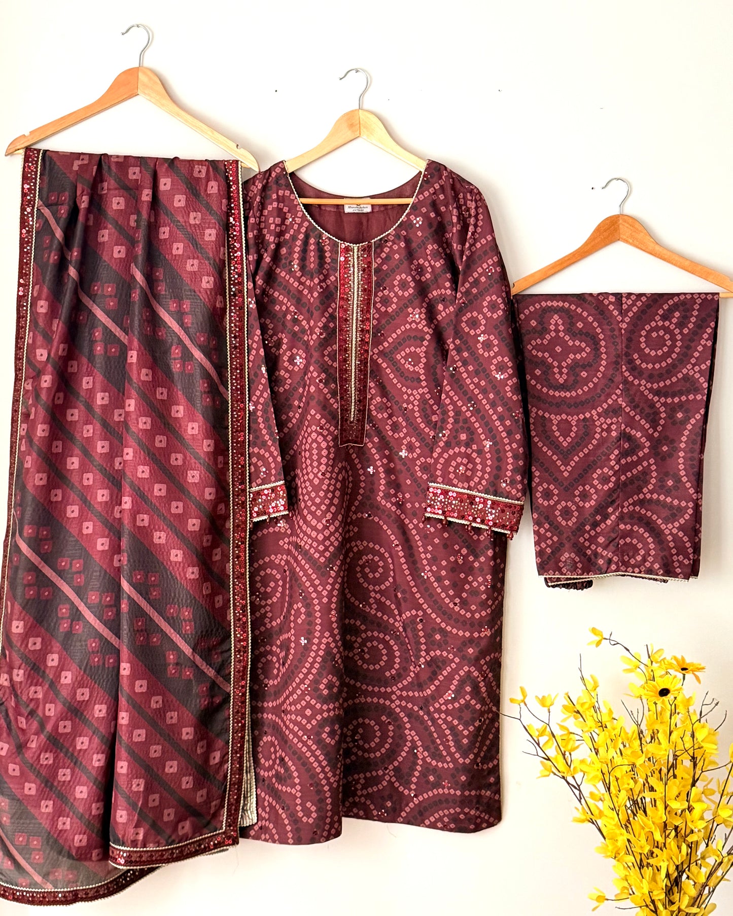 Raw silk embroidered- Jazmin