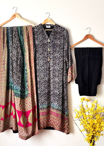 Resham -  Block printed Korean shamoze