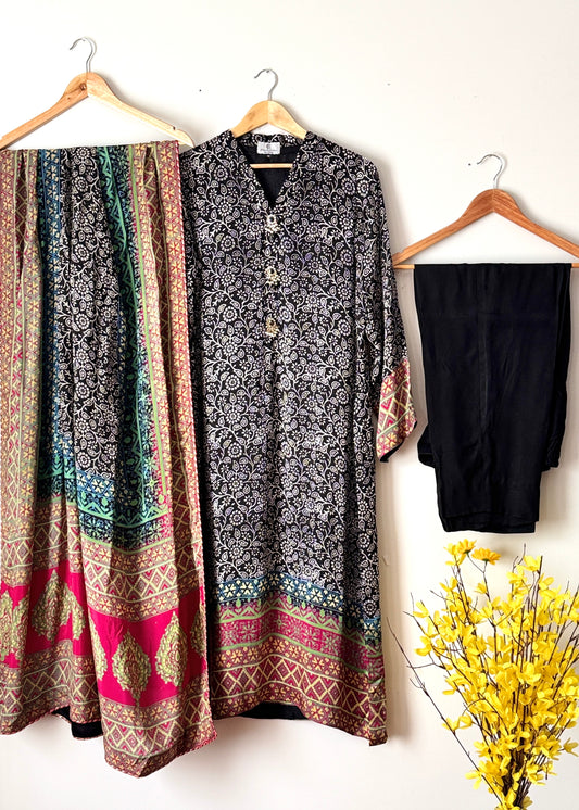 Resham -  Block printed Korean shamoze