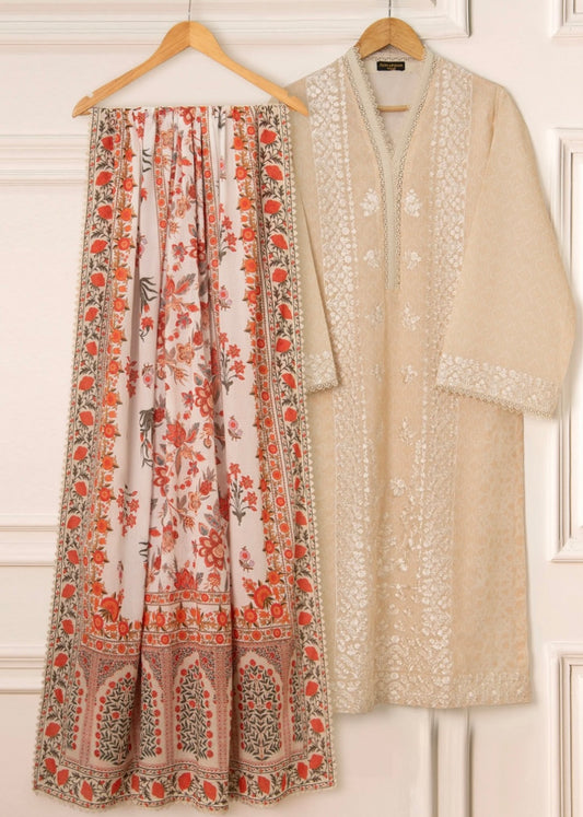 Lawn embroidered suit- Agha Noor