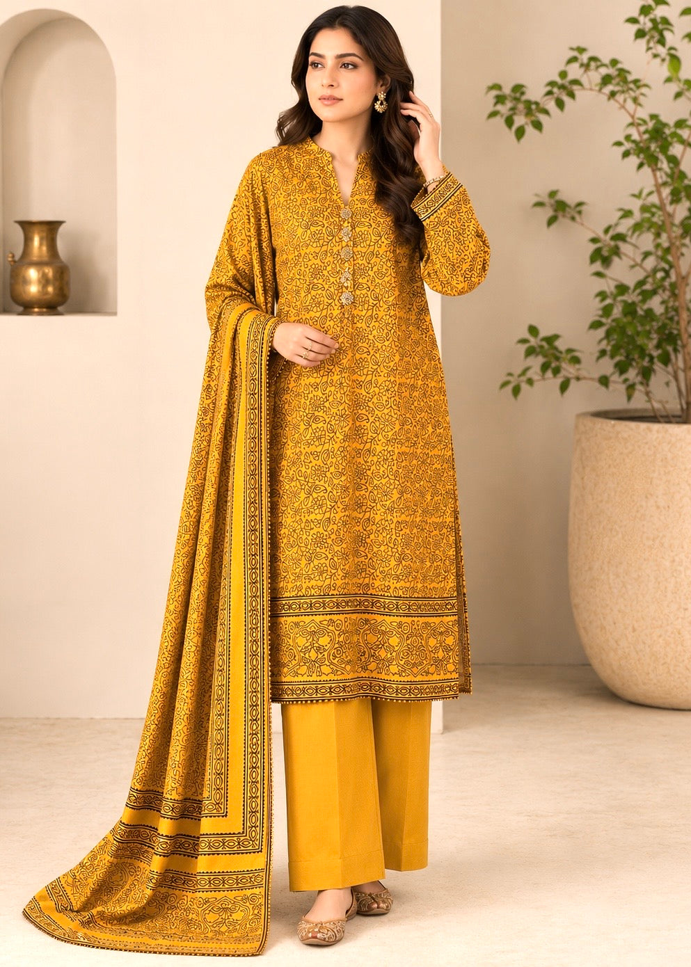 Ajrak print shamoze silk