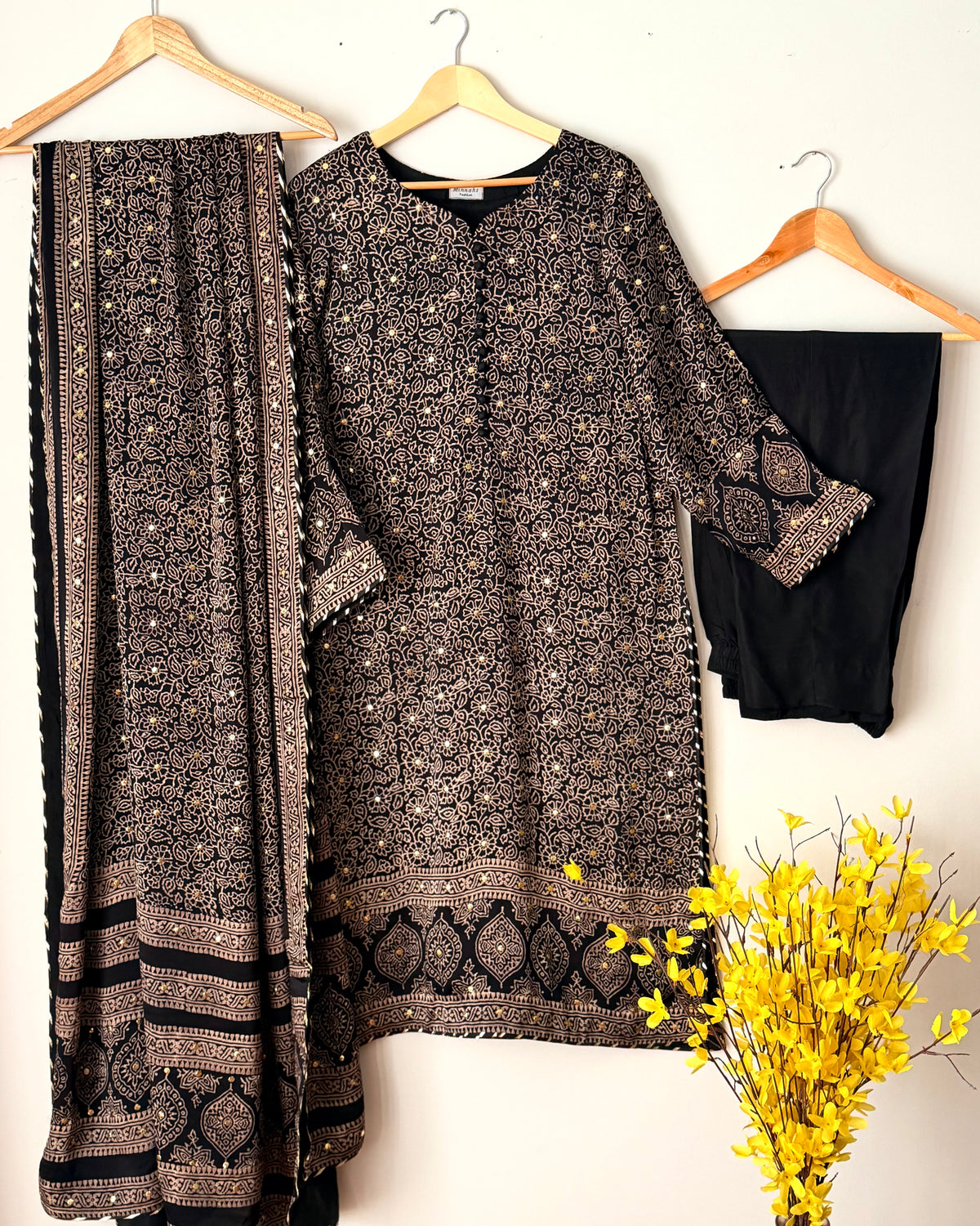 Ajrak Kamdani silk suit