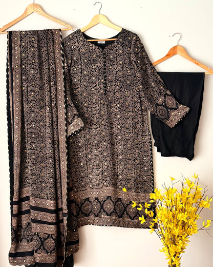 Ajrak Kamdani silk suit