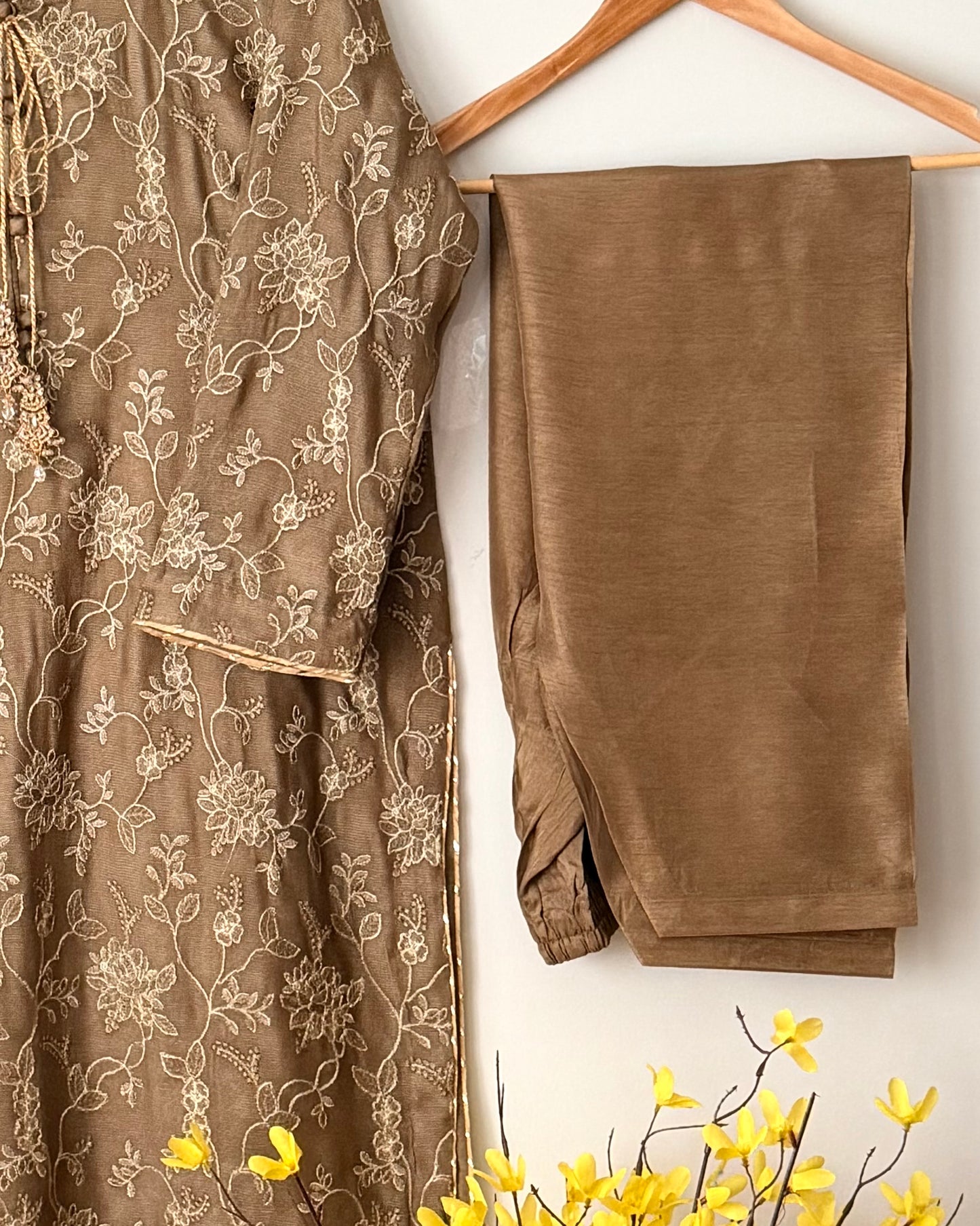 Zareen - Embroidered khaadi net