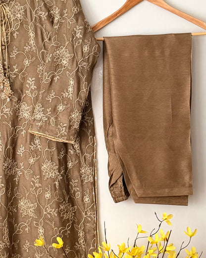Zareen - Embroidered khaadi net