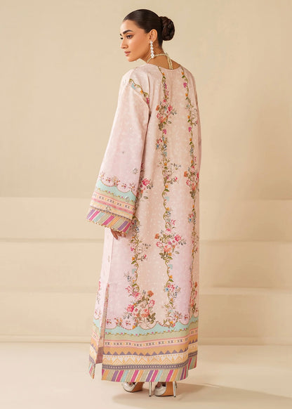Raw silk embroidered kaftan