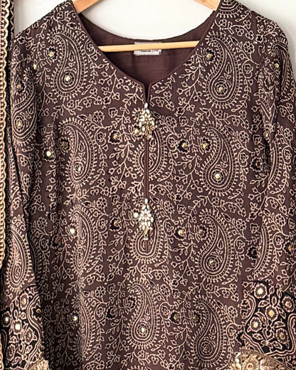 Ajrak Kamdani silk suit
