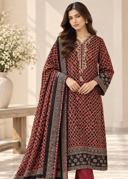 Silk ajrak print suit