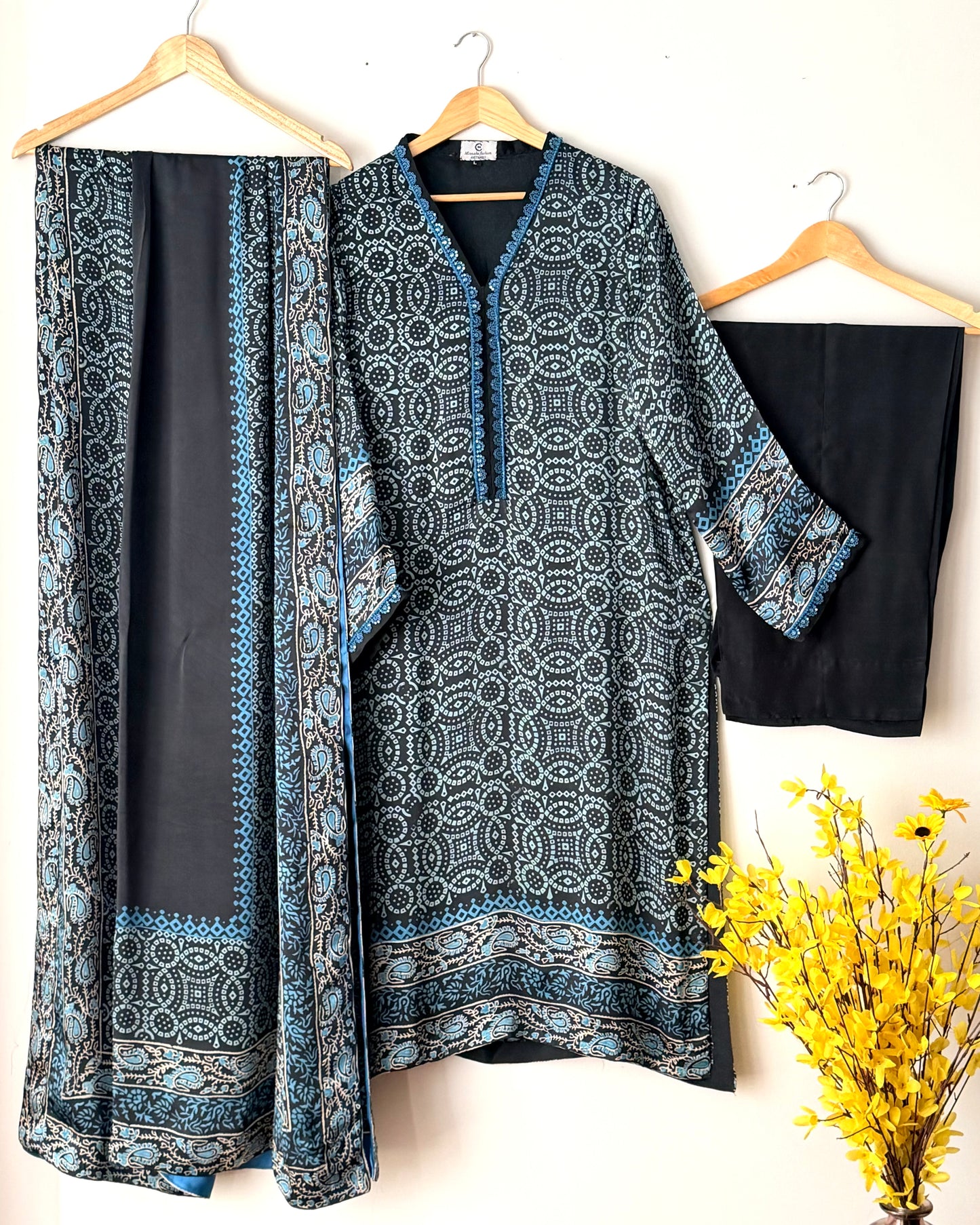 Block printed shamoze