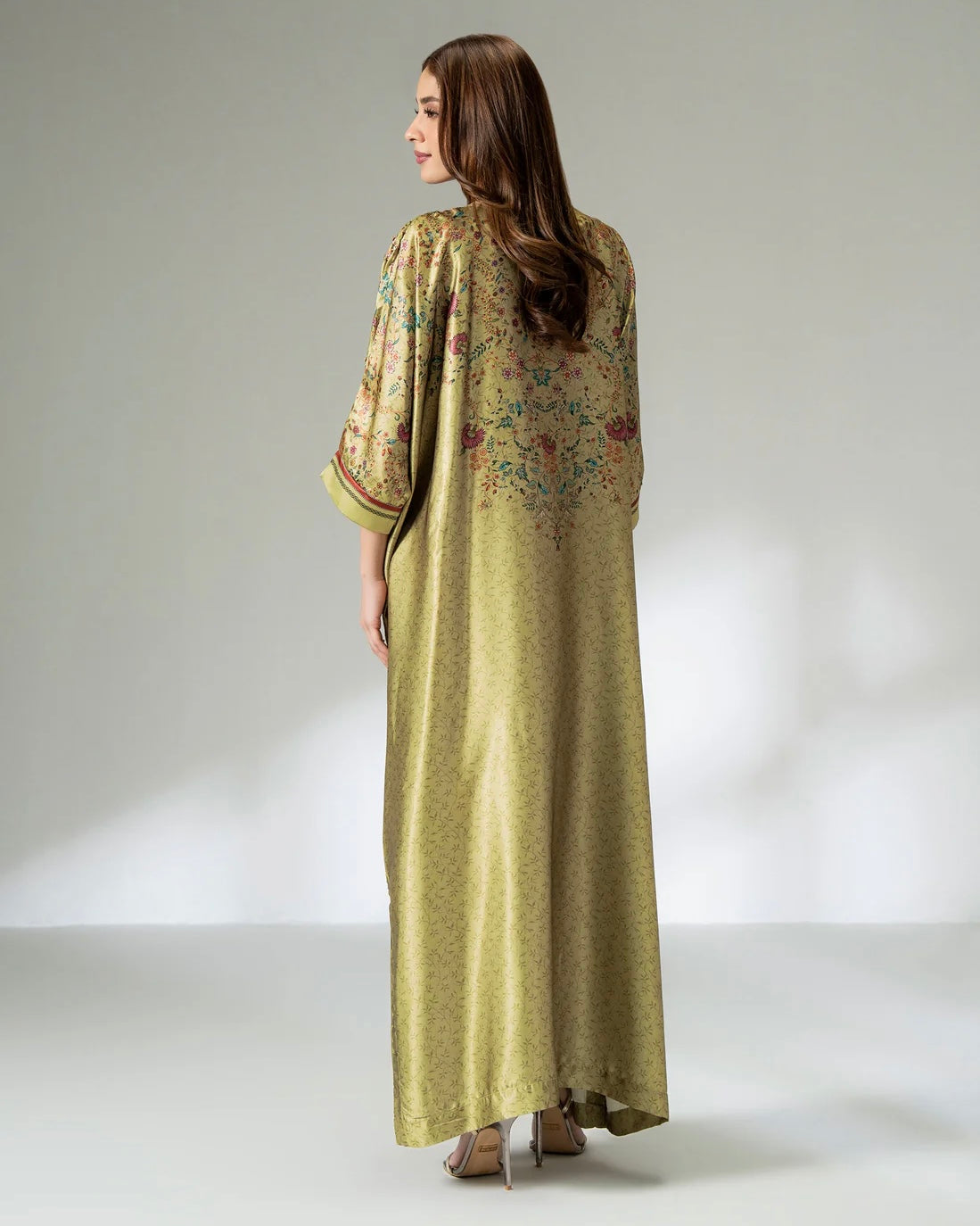 Embellished silk kaftan  - Limelight