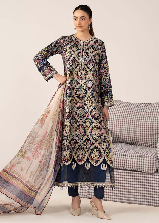 Embroidered lawn suit - Maria b