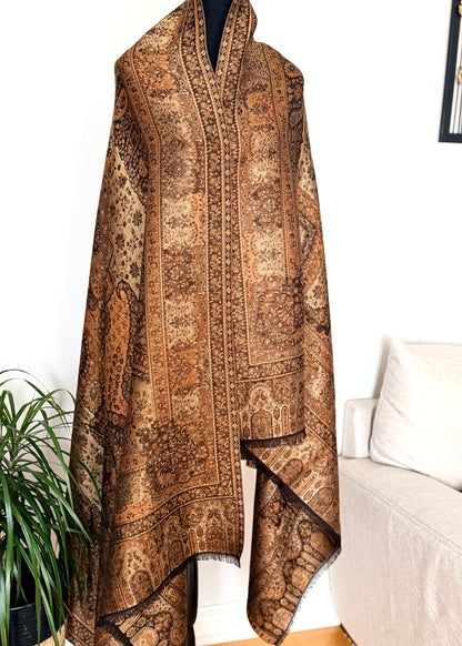 Reversible kani silk shawl