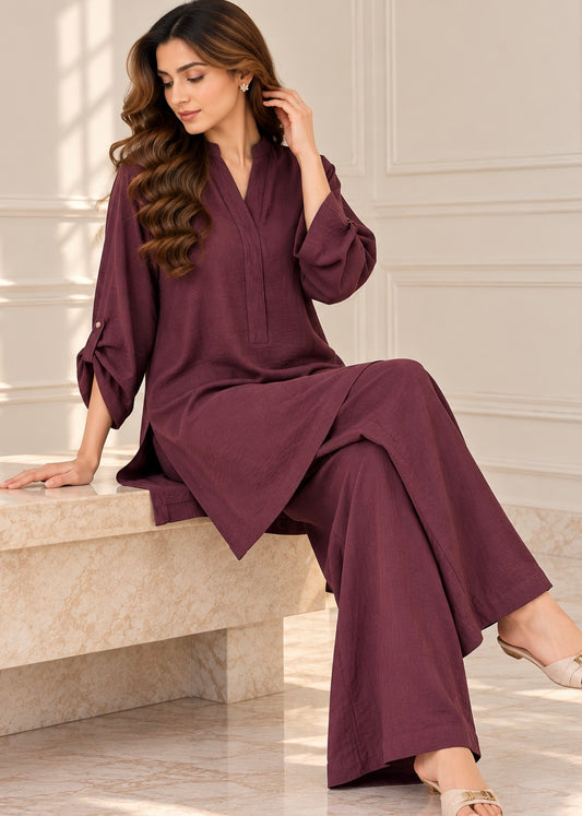 Cloud textured drape - Burgundy