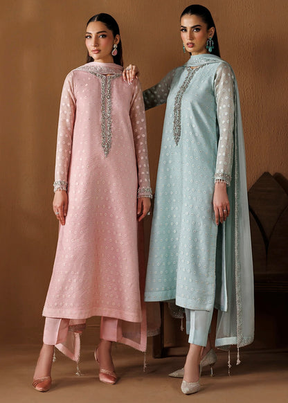 Cotton net  embroidered dress - Baroque